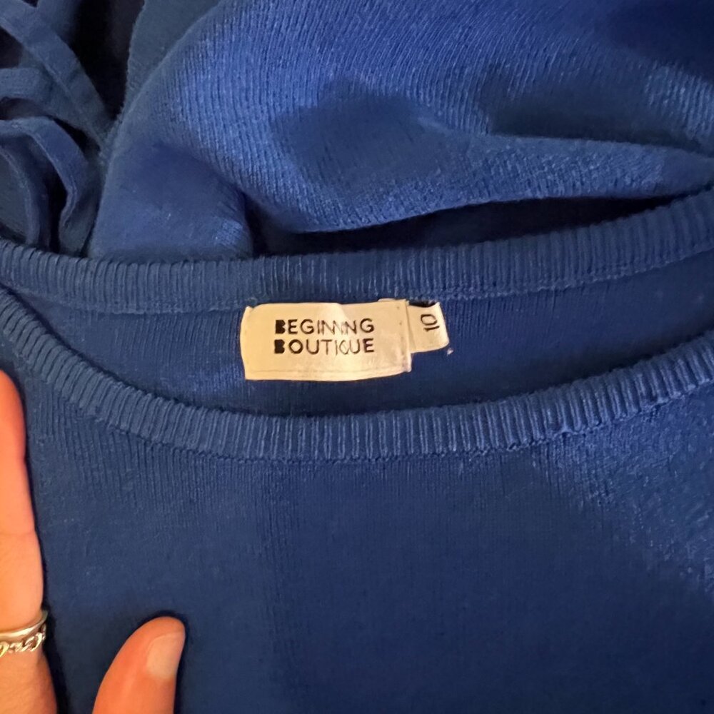Beginning Boutique Ribbed Blue Dress - Picture 5 of 6